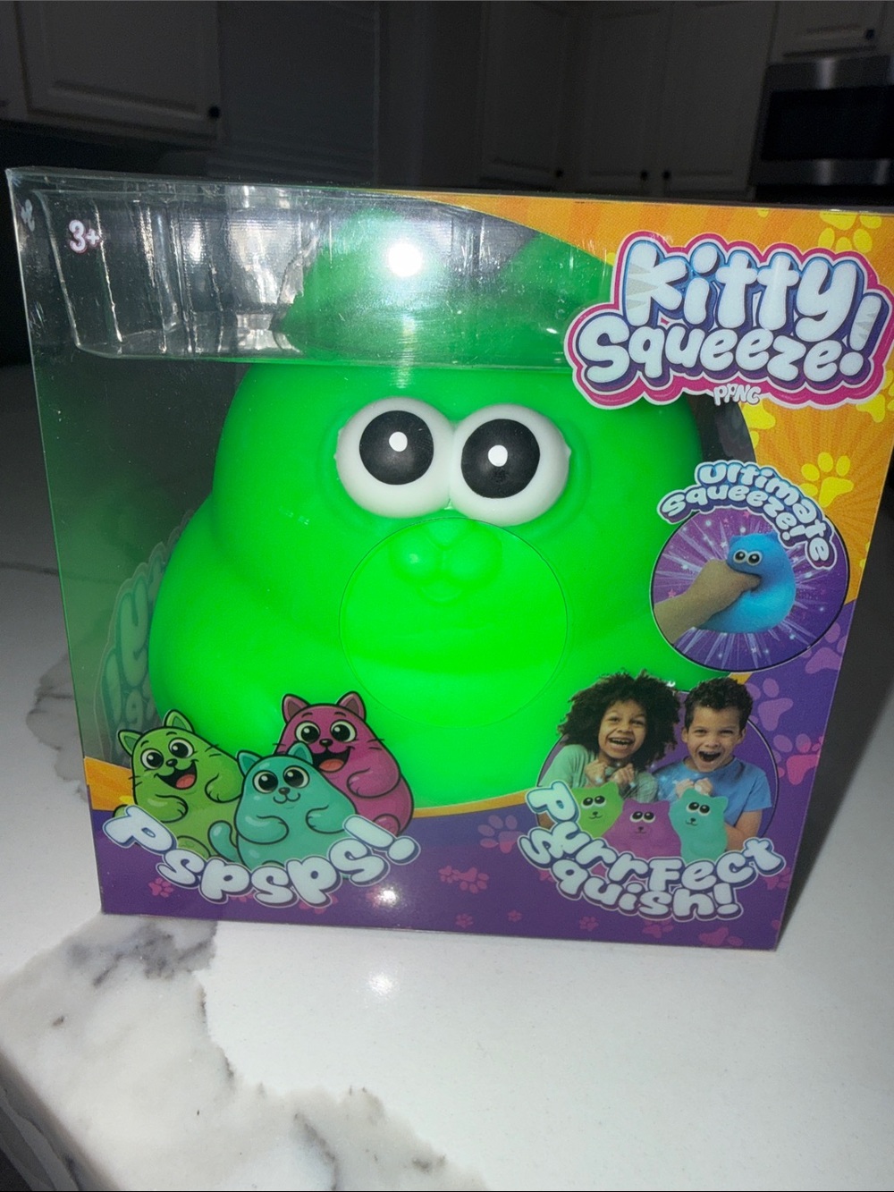 Green Kitty Squeeze 
Kids Toy Plush Squeeze Figure